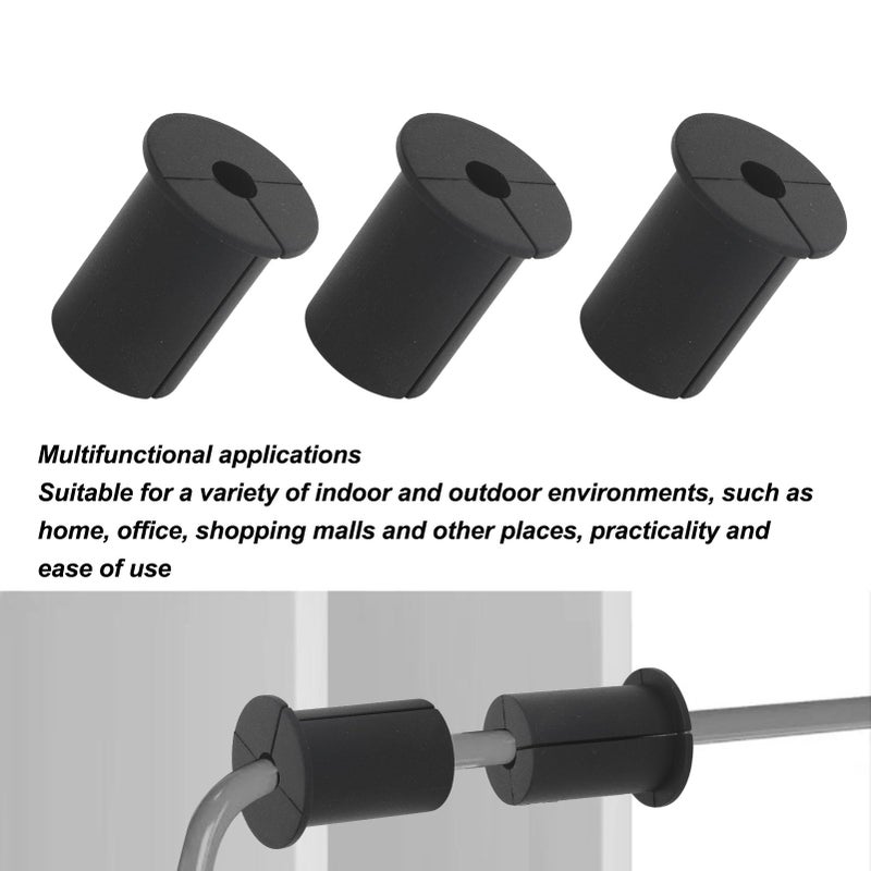 Depisuta Cable Routing Kit, Cable Grommets for Ethernet Cable, Network Through Bushings Wall Grommets Cable Mounting Accessories, Reusable Cable Ties (Black) - Image 3